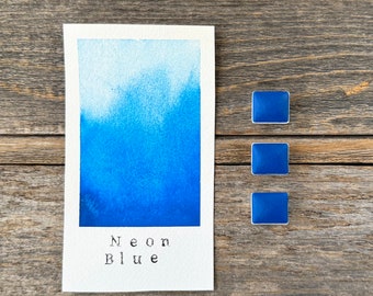 NEW: Neon Blue - Handmade Watercolor - for Painting, Calligraphy, and Lettering