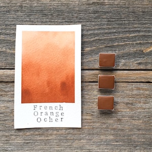 Handmade Watercolor - French Orange Ocher - for Painting, Calligraphy, and Lettering
