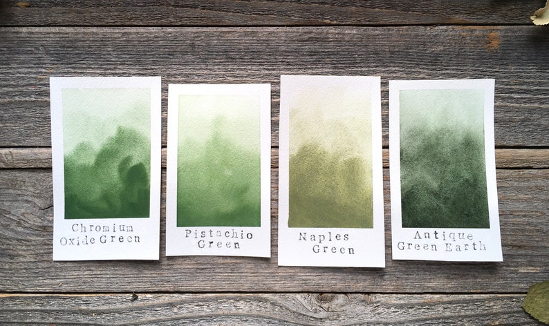 Handmade Watercolor Pistachio Green Opaque Green Watercolor for Painting, Calligraphy, and Lettering image 2