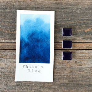 Handmade Watercolor - Phthalo Blue - Dark Blue - for Painting, Calligraphy, and Lettering