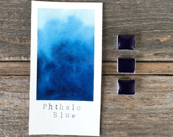 Handmade Watercolor - Phthalo Blue - Dark Blue - for Painting, Calligraphy, and Lettering