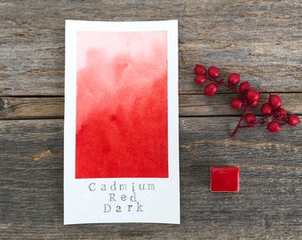 Handmade Watercolor - Cadmium Red Dark - for Painting, Calligraphy, and Lettering