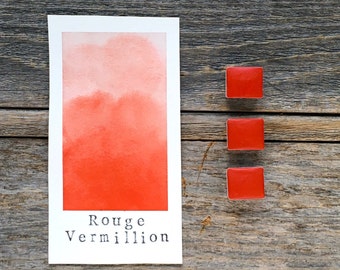 Handmade Watercolor - Rouge Vermillion - Red Pigment - for Painting, Calligraphy, and Lettering