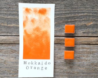 NEW: Handmade Watercolor - Hokkaido Orange - for Painting, Calligraphy, and Lettering
