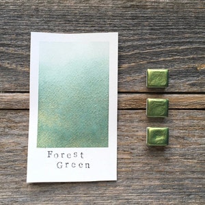 Handmade Watercolor with Sparkles - Forest Green - Non-Toxic - for Painting, Calligraphy, and Lettering