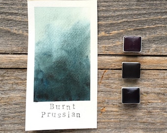 Handmade Watercolor - Burnt Prussian - Convenience Color - for Painting, Calligraphy, and Lettering