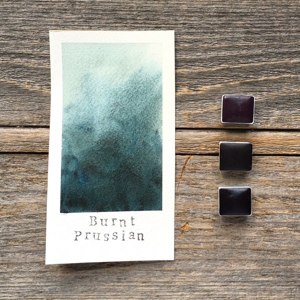 Handmade Watercolor - Burnt Prussian - Convenience Color - for Painting, Calligraphy, and Lettering