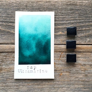 Handmade Watercolor - Sap Ultramarine - Convenience Color - Peacock Green - for Painting, Calligraphy, and Lettering