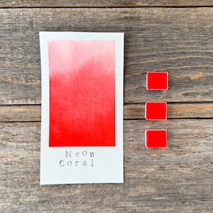 Neon Coral - Handmade Watercolor - for Painting, Calligraphy, and Lettering