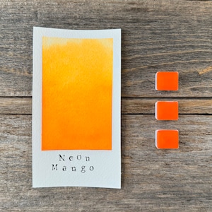 Neon Mango - Handmade Watercolor - for Painting, Calligraphy, and Lettering