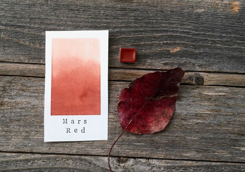 for Painting Mars Red Handmade Watercolor and Lettering Calligraphy