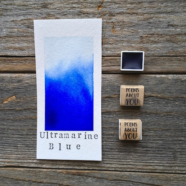 Handmade Watercolor - Ultramarine Blue - Blue Watercolor - for Painting, Calligraphy, and Lettering