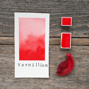 Handmade Watercolor - Vermillion - Red - for Painting, Calligraphy, and Lettering