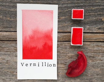 Handmade Watercolor - Vermillion - Red - for Painting, Calligraphy, and Lettering