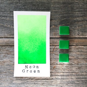 Neon Green - Handmade Watercolor - for Painting, Calligraphy, and Lettering