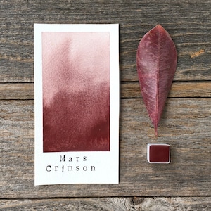 Handmade Watercolor - Mars Crimson - Opaque Watercolor - for Painting, Calligraphy, and Lettering