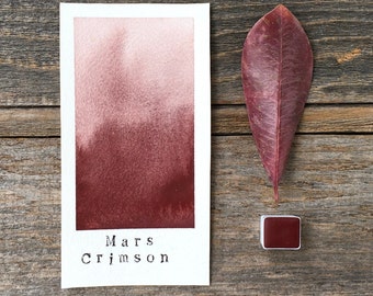 Handmade Watercolor - Mars Crimson - Opaque Watercolor - for Painting, Calligraphy, and Lettering