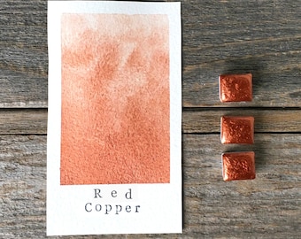 Handmade Watercolor - Red Copper - Paint with Sparkles - Non-Toxic - for Painting, Calligraphy, and Lettering