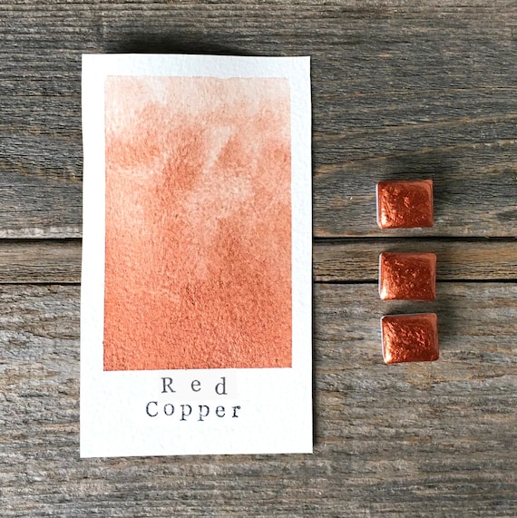 Handmade Watercolor Red Copper Paint With Sparkles Non-toxic for