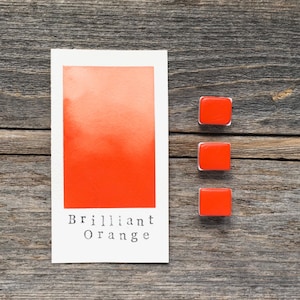 Handmade Watercolor - Brilliant Orange - for Painting, Calligraphy, and Lettering