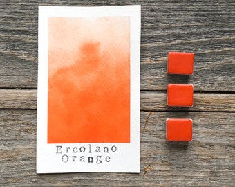 Handmade Watercolor - Ercolano Orange - for Painting, Calligraphy, and Lettering