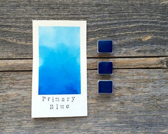 Handgemaakte aquarel - primair blauw - lichtblauw - voor schilderen, kalligrafie en belettering