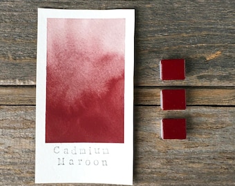 Handmade Watercolor - Cadmium Maroon - for Painting, Calligraphy, and Lettering