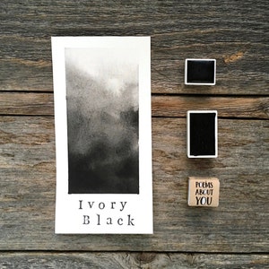 Handmade Watercolor - Ivory Black - Gray - for Painting, Calligraphy, and Lettering