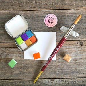 NEW: Handmade Watercolors with Sparkles - Non-Toxic - Metallics Set for Painting, Calligraphy, and Lettering