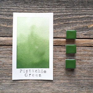 Handmade Watercolor Pistachio Green Opaque Green Watercolor for Painting, Calligraphy, and Lettering image 1