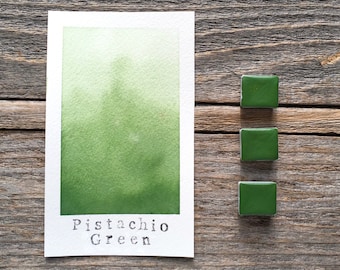 Handmade Watercolor - Pistachio Green - Opaque Green Watercolor - for Painting, Calligraphy, and Lettering