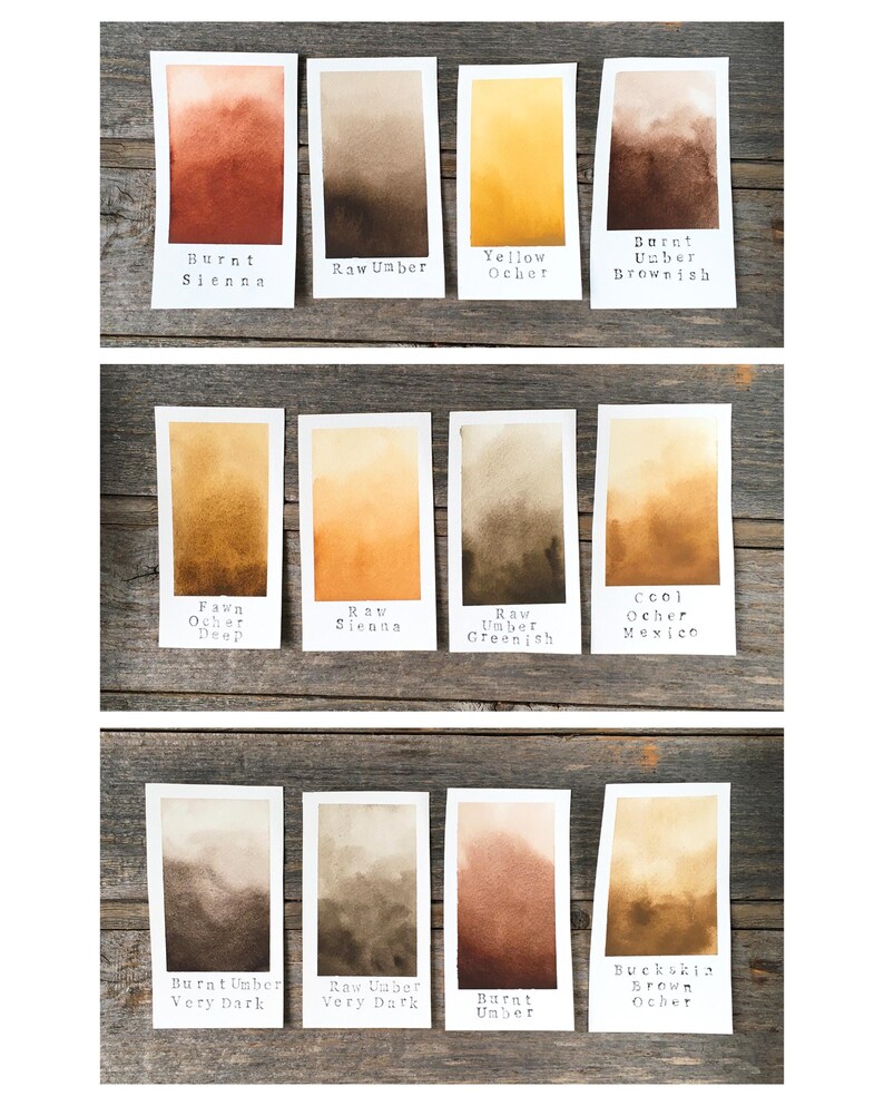 NEW: Handmade Watercolors - Essential Earth Colors Set - 12 Color Set ...