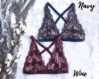 flower lace bralette