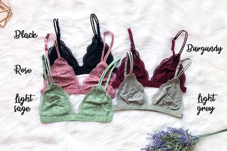 Triangle Lace Bralette- lace bralette, floral lace bralette, triangle bralette, lace top, bralette top, sheer lace bralette, scalloped lace 