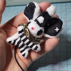 plush clown mouse adventure buddy ready to be worn as a hair clip or a clothing pin