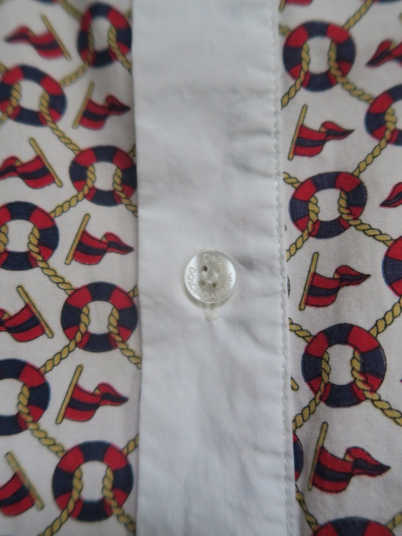Vintage 1990/'s Dolce and Gabbana Cotton Nautical Pattern Shirt