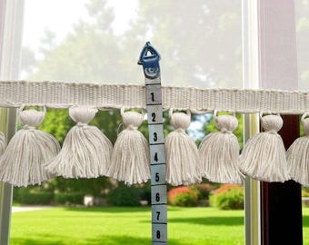 Ivory tassel trim, tassel fringe, tassel trim by the yard, tassel trim, fringe trim, curtain trim, wall art, gifts for dad, lampshade trim