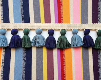 Multicolored Tassel Trim – Vibrant Boho Fringe Ribbon for Curtains, Clothing, and Home Accessories”