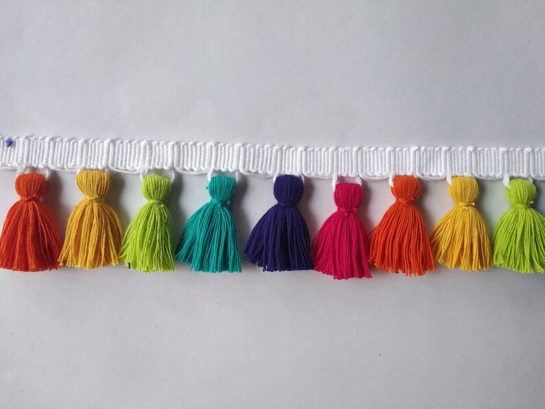 Tassel fringe Tassel trim multi coloured tassel Tassel Etsy