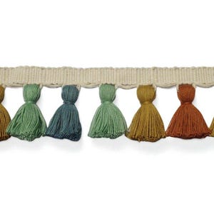 multi colored tassel fringe trim, tassel trim, tassel trim by the yard, tassel fringe, trim for cushions, trim for curtains, fringe trim