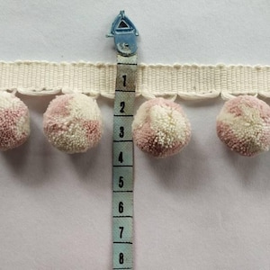 Pale rose and ivory mixed Fabric Sewing Accessories Pompom Trim Pom Pom Decoration Tassel Ball Fringe Ribbon Ribbon Ball Fringe, 2cm/0.78&quot;