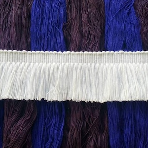 White brush fringe, brush fringe for cushions, brush fringe trim, trim for curtains, trim for fabric, trimmings, trim, trim for curtains