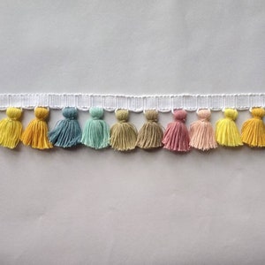 multi colored tassel fringe trim, tassel fringe, fringe trim