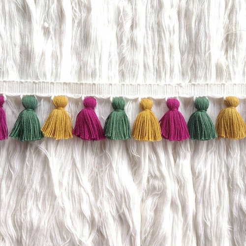 Colour Block Tassel Fringe Trim Ribbon Upholstery Sewing Craft Etsy UK