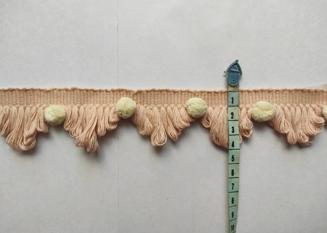 Fan Edge Trimpale Rose and Ivory Fan Edge Trim Fan Edge Pom Etsy UK