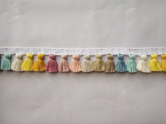 Cotton tassel trim Multi coloured tassel fringe trim trimmings and fringes fringe trim,fringe trim Tassel trim