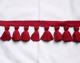 Red tassel trim, tasssl fringe, tassel fringe trim, Christmas decorations, Christmas gift, wall art, trim sewing, Red color tassel fringe