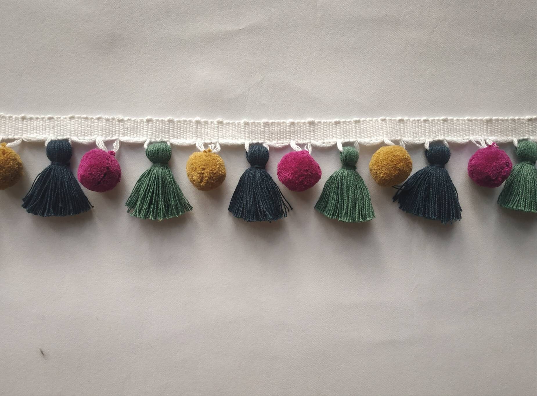 Pom pom tassel trim multi coloured tassel fringe trim with Etsy