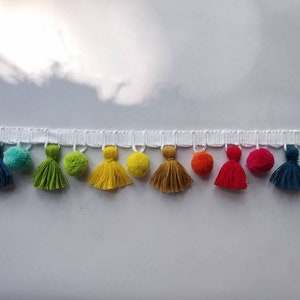 tassel and trims, tassel trim, pom pom trim, trims by the yard, lace, trim, Indian trim, home decor, trimming, pom poms, tassel, trimmings