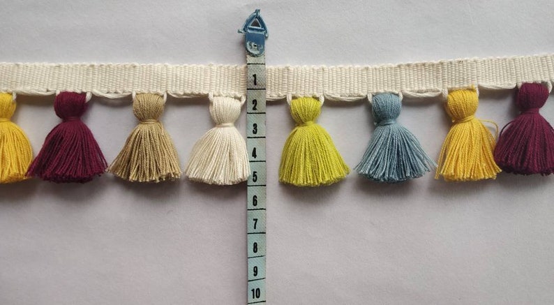Cotton tassel trim Multi coloured tassel fringe trim trimmings and fringes fringe trim,fringe trim Tassel trim